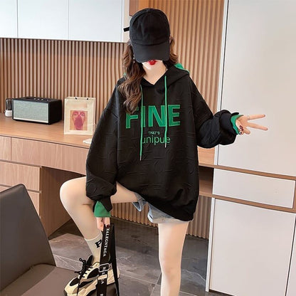 美人度アップ プリント ファッション スウェット パーカーE-3725