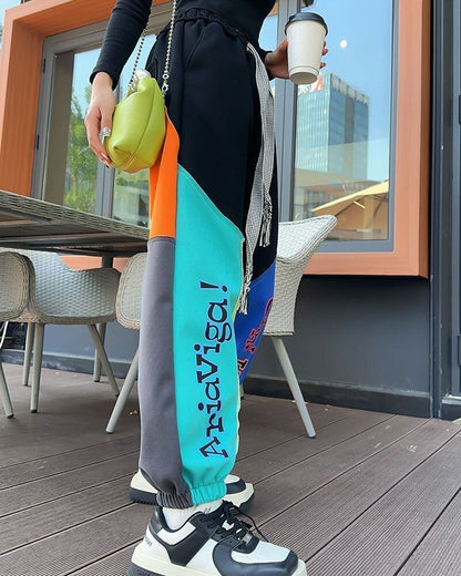 主役級切り替えカラフルパンツ全二色