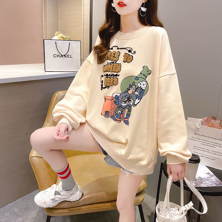 定番シンプル プリント カジュアル 4色選択 スウェットE-10931