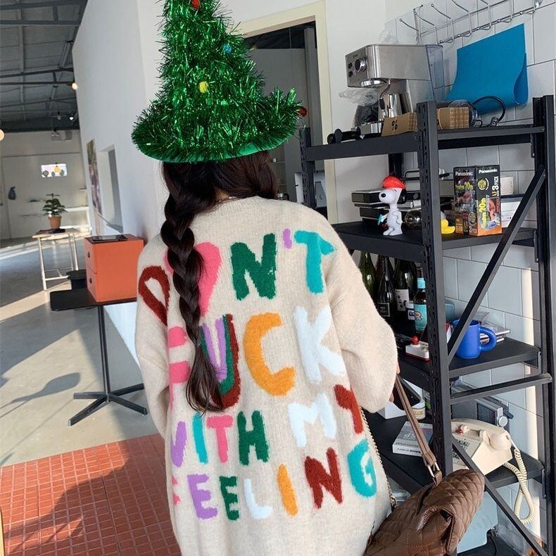 存在感抜群 韓国風ファッション トレンドアイテム カジュアル 3色選択 ニットトップスE-10642