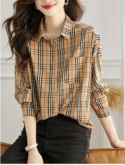 絶対欲しい チェック柄 こなれ感のあるスタイルが叶う1枚 切り替え Tシャツ E-9513