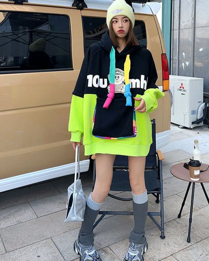 【裏起毛】 個性派 早い者勝ち ファッション ルーズパーカーE-5705