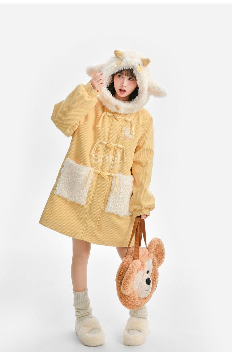 話題沸騰中 スウィート 主役級の存在感！大人可愛い 切り替え ミドル丈のコットンコート E-9846