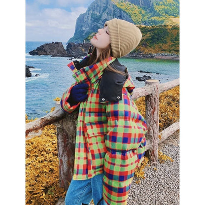 個性派 フード付きジッパーコート スタイルアップ E-10056