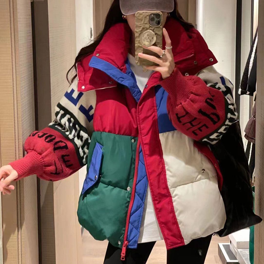 気質アップ 切り替え ファッション感満々 2色選択 ダウンジャケットE-10588