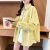 売れ筋 カジュアル ルーズ 着痩せ 男女兼用 シャツ E-13136