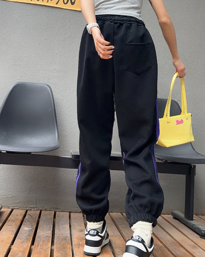 超人気 カジュアル スタイリッシュ 3色選択可 ストライプ パンツ ins-6378