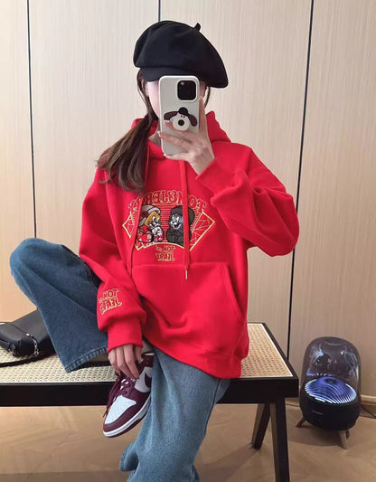 【裏起毛】超人気 ファッション スウィート 刺繍 パーカーins-6357