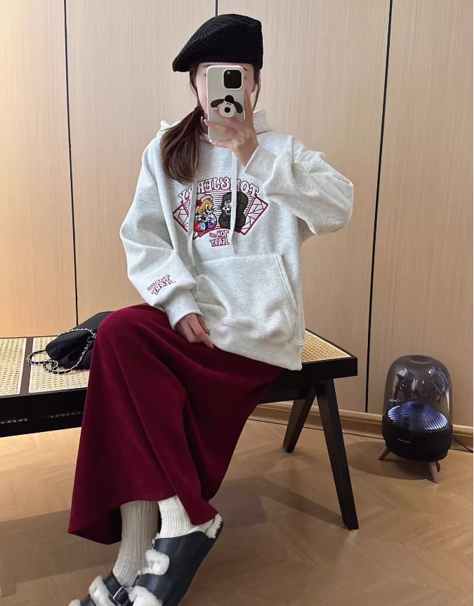 【裏起毛】超人気 ファッション スウィート 刺繍 パーカーins-6357