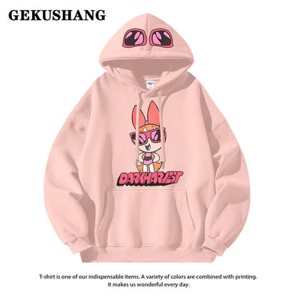 絶対流行ロゴプリント裏起毛 厚手全6色フード付きパーカins-4582