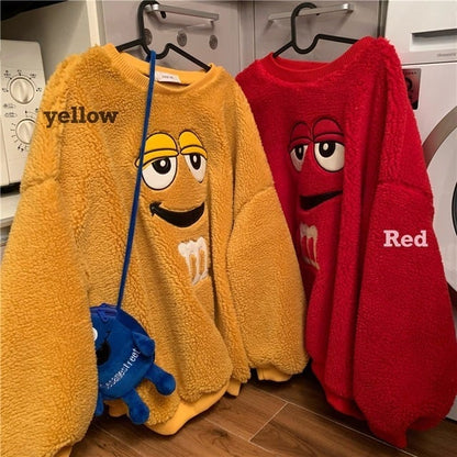 【翌日発送·在庫一掃セール】ファッション キュート ラウンドネック カートゥーンプリント 長袖 スウェット パーカーins-3832