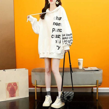 話題沸騰中 アルファベット ゆったり フード付き 長袖 トップス パーカー　ins-2109