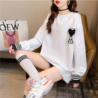 シンプル ファッション 切り替え プリント Tシャツ カットソーins-3664