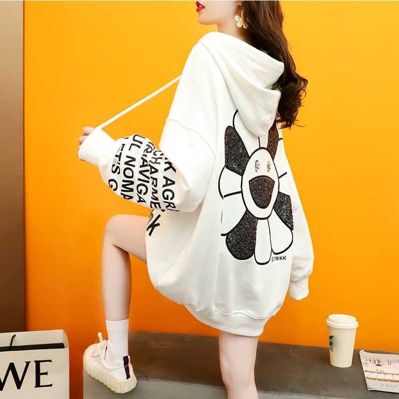 話題沸騰中 アルファベット ゆったり フード付き 長袖 トップス パーカー　ins-2109