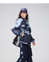 着瘦せ 英字ロゴ 配色ジャケット 男女兼用 コート ins-4795