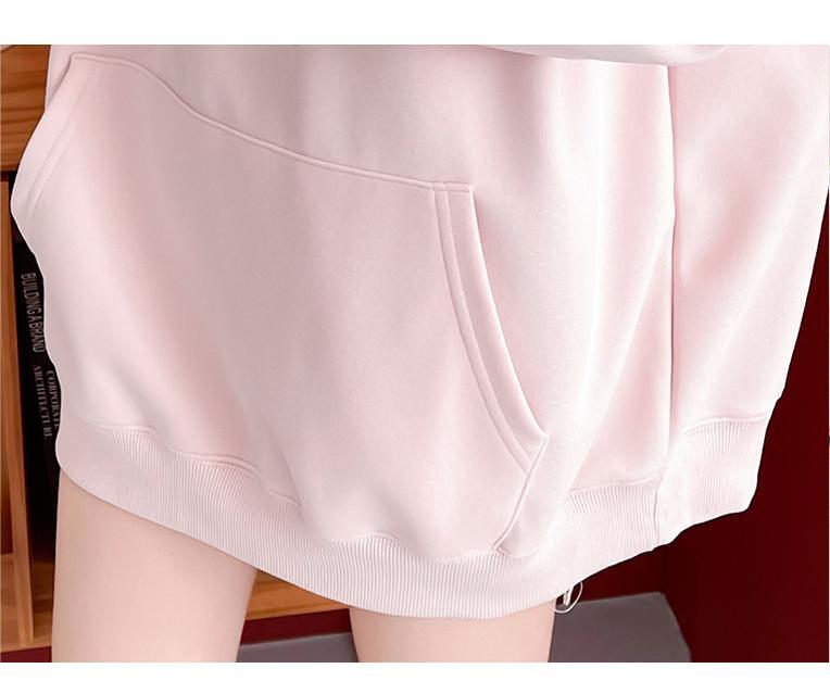 早い者勝ち後ろビッグロゴゆったりフード付きパーカ全2色トップスins-4780