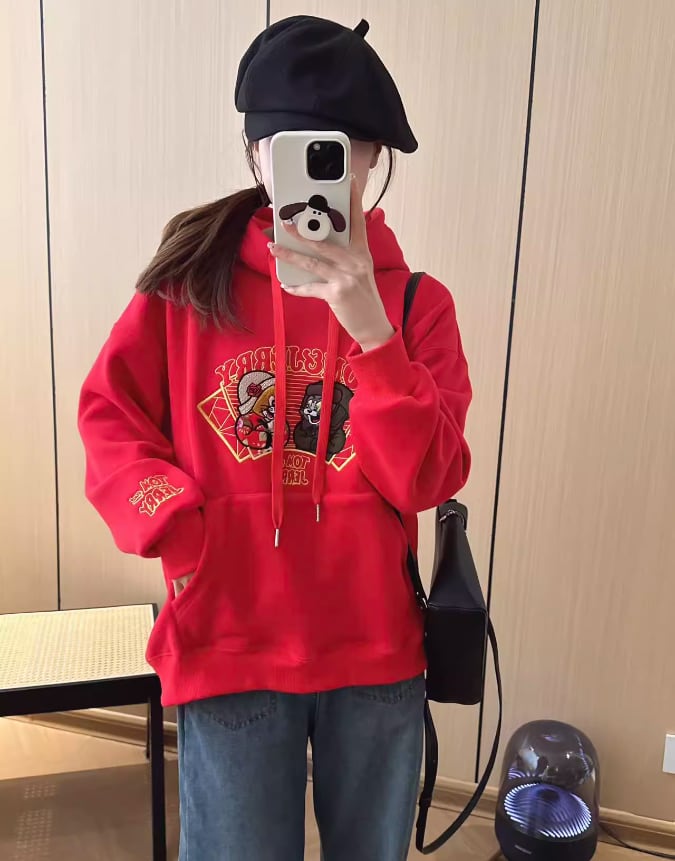 【裏起毛】超人気 ファッション スウィート 刺繍 パーカーins-6357