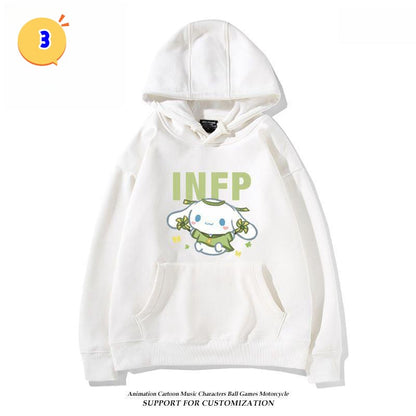 好感度UP プリントロゴゆったり フード付きパーカーins-4864