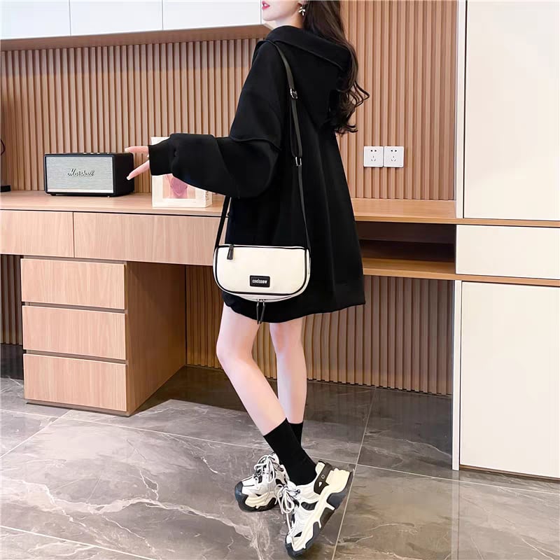 質感のいい ビッグロゴ オーバーサイズ フード付きパーカー全2色ins-4848