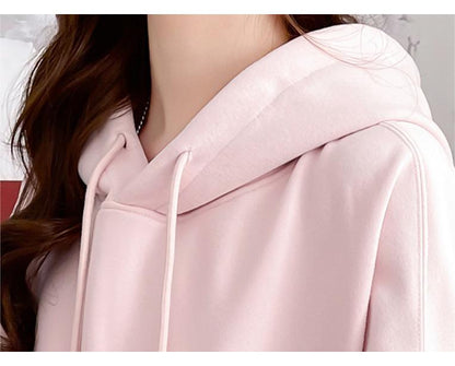 早い者勝ち後ろビッグロゴゆったりフード付きパーカ全2色トップスins-4780