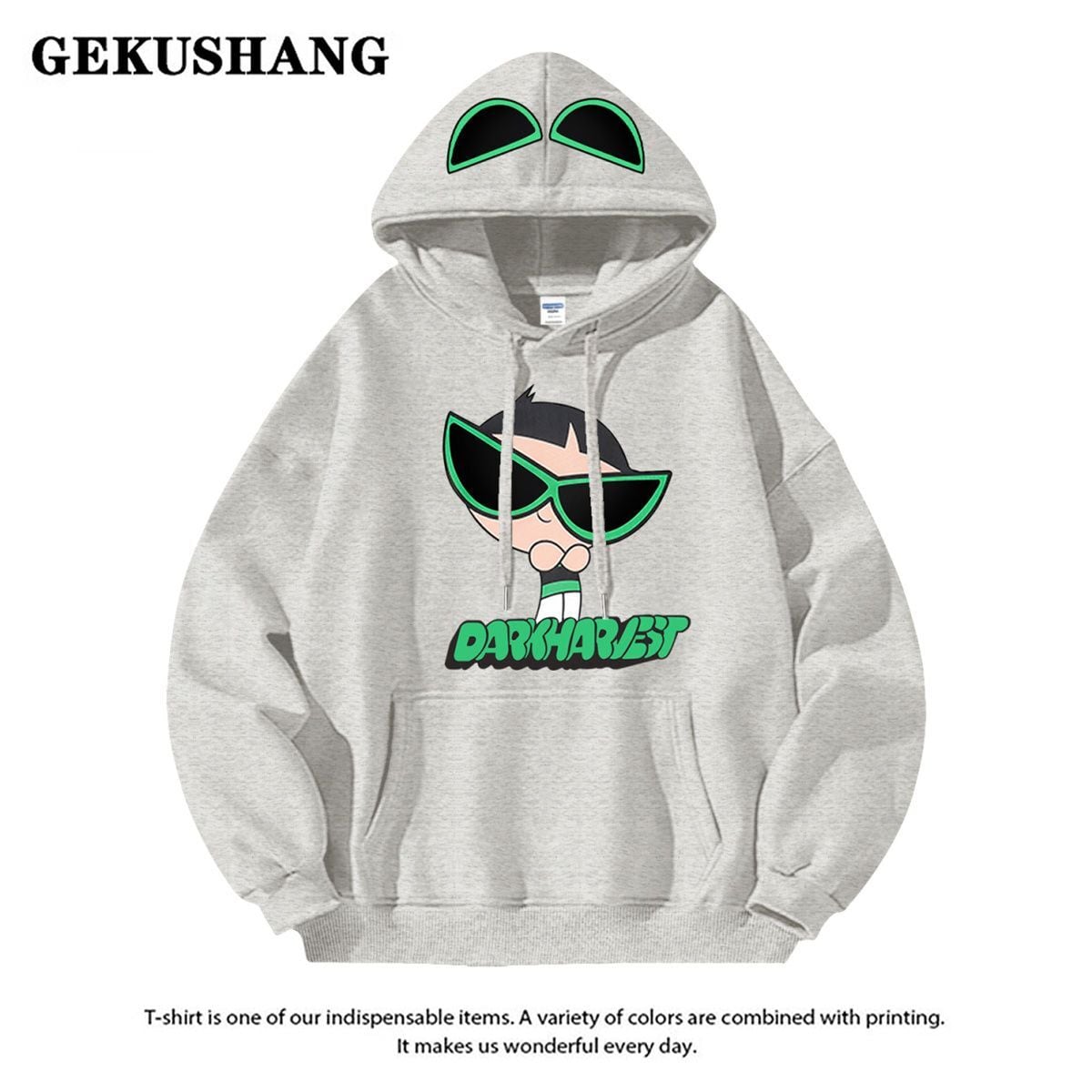 絶対流行ロゴプリント裏起毛 厚手全6色フード付きパーカins-4582