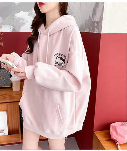 早い者勝ち後ろビッグロゴゆったりフード付きパーカ全2色トップスins-4780