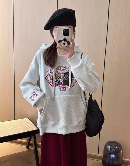 【裏起毛】超人気 ファッション スウィート 刺繍 パーカーins-6357