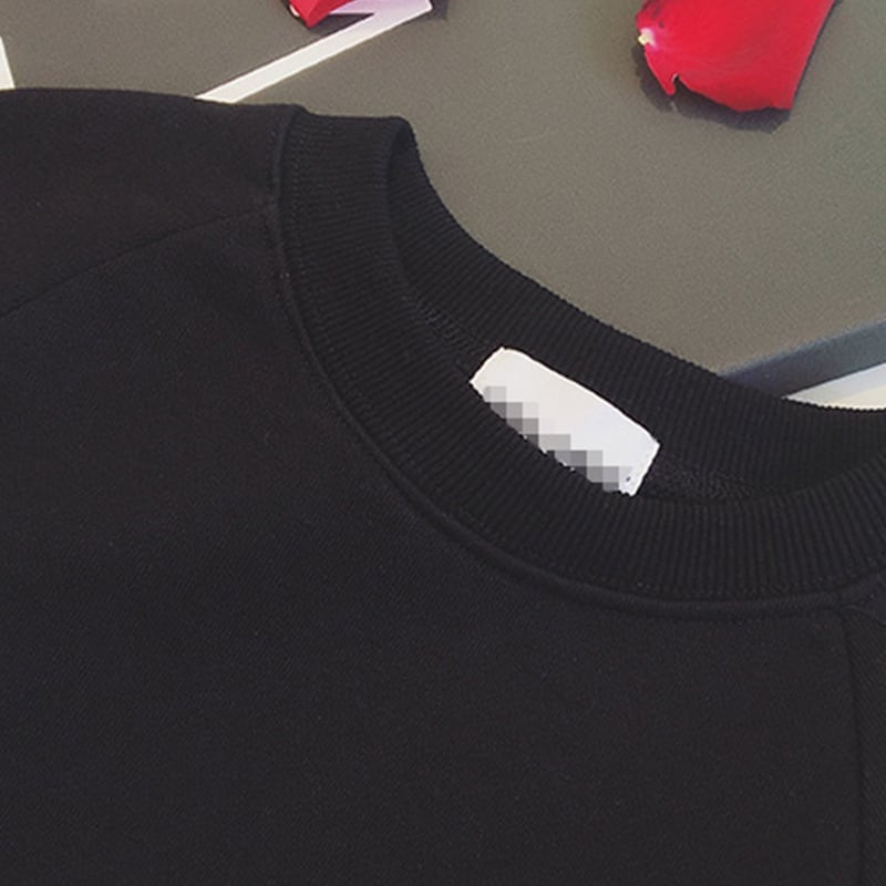 合わせやすい デイリー ラウンドネック 無地 切り替え スウェット パーカーins-2128