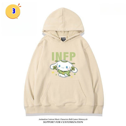 好感度UP プリントロゴゆったり フード付きパーカーins-4864