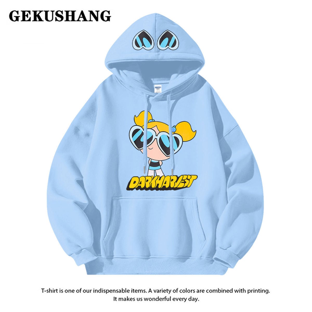 絶対流行ロゴプリント裏起毛 厚手全6色フード付きパーカins-4582