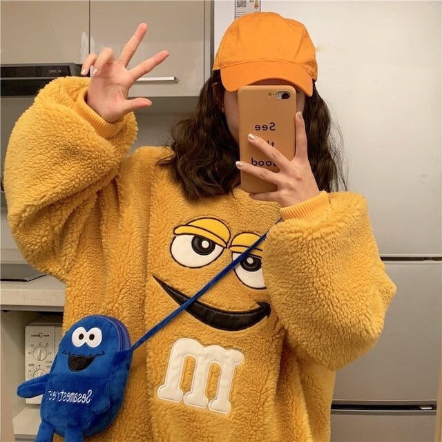 【翌日発送·在庫一掃セール】ファッション キュート ラウンドネック カートゥーンプリント 長袖 スウェット パーカーins-3832