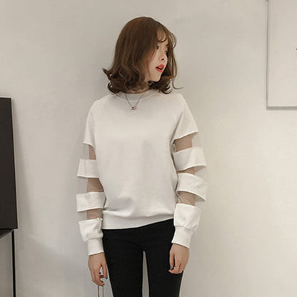 合わせやすい デイリー ラウンドネック 無地 切り替え スウェット パーカーins-2128