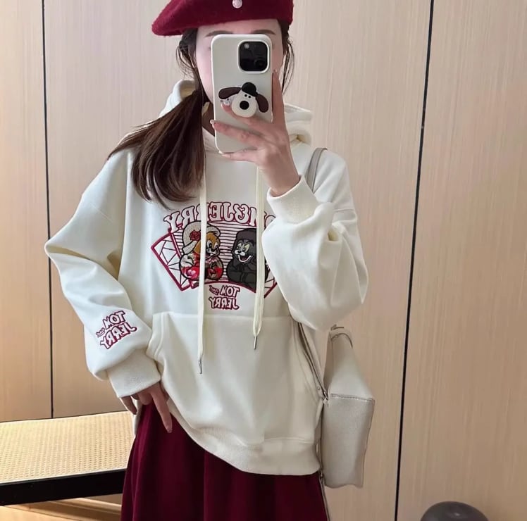 【裏起毛】超人気 ファッション スウィート 刺繍 パーカーins-6357