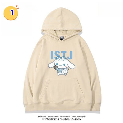 好感度UP プリントロゴゆったり フード付きパーカーins-4864