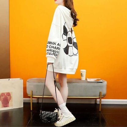 話題沸騰中 アルファベット ゆったり フード付き 長袖 トップス パーカー　ins-2109