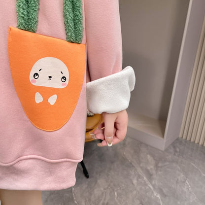 おしゃれ度アップ ゆったりフード付きパーカ全2色 厚手トップスins-4744