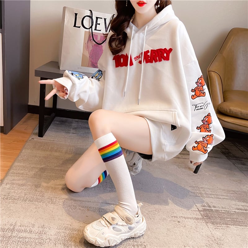 【人気急上昇中！】（裏起毛あり） 美人度アップ 刺繍ロゴフード付きパーカー  全2色ins-4363