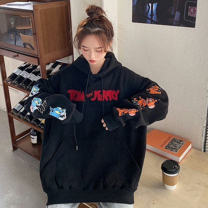 【人気急上昇中！】（裏起毛あり） 美人度アップ 刺繍ロゴフード付きパーカー  全2色ins-4363