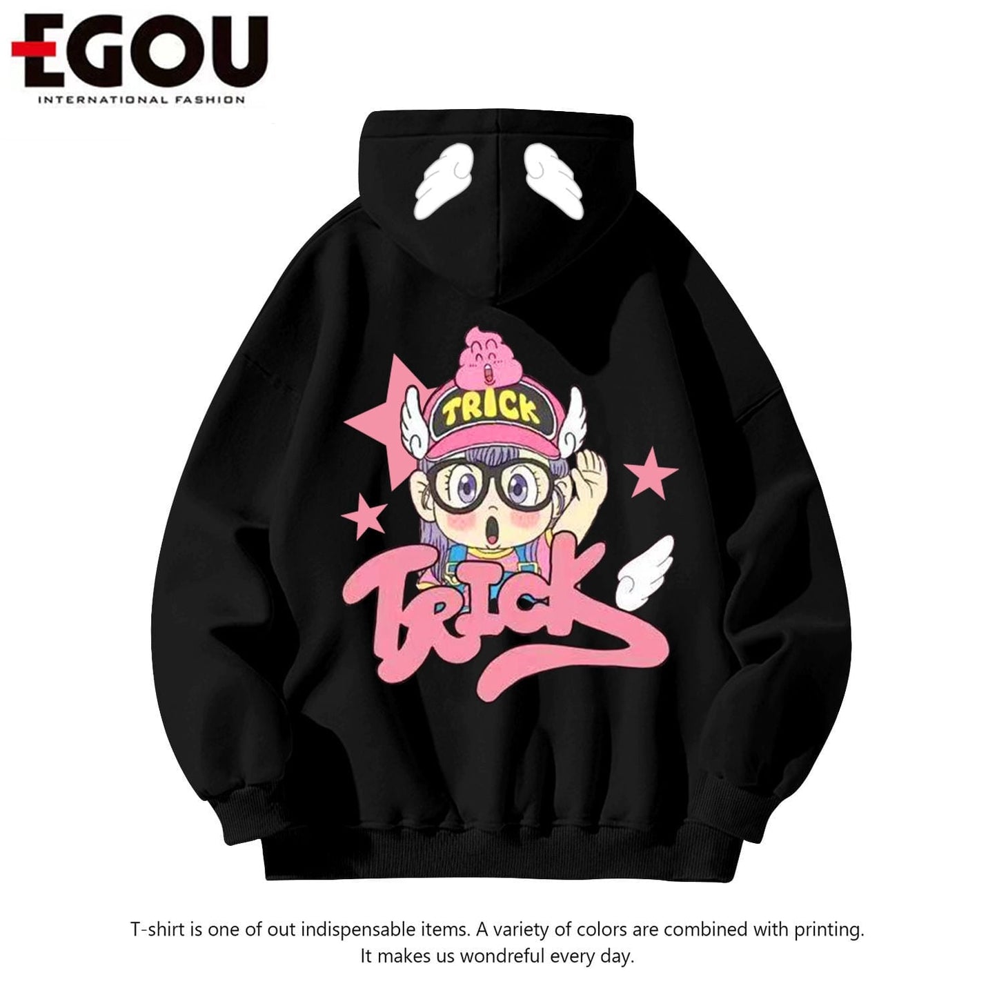 好感度UP ファッション プリントロゴ　パーカーins-4249